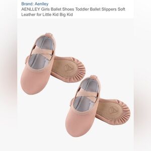 AENLLEY Girls Ballet Shoes Toddler Ballet Slippers Soft Leather sz 7m 15cm